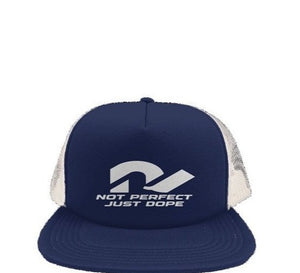 Not Perfect Just Dope Logo Trucker Cap Navy